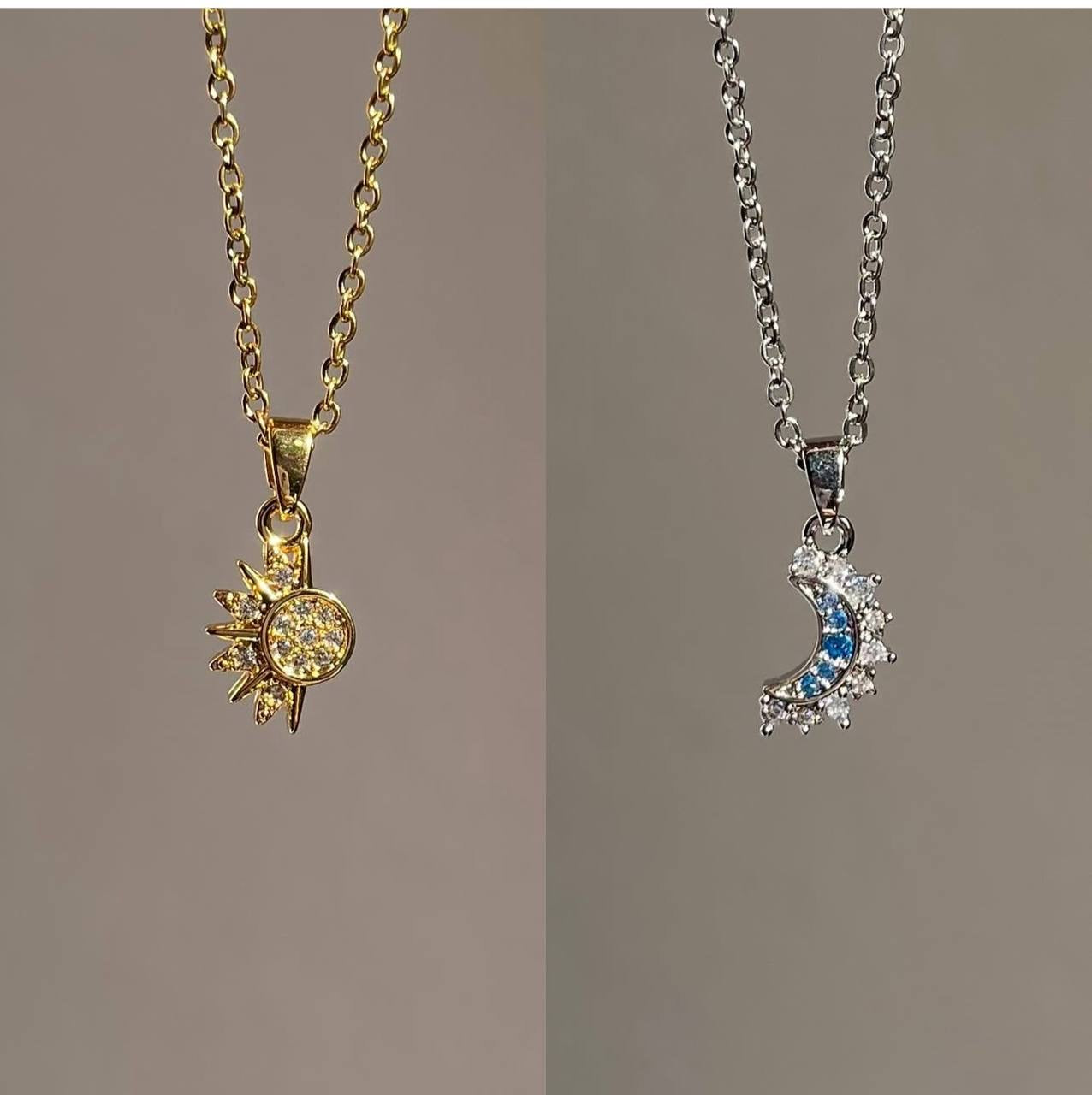 Set cadenas sol y luna (par)🌌
