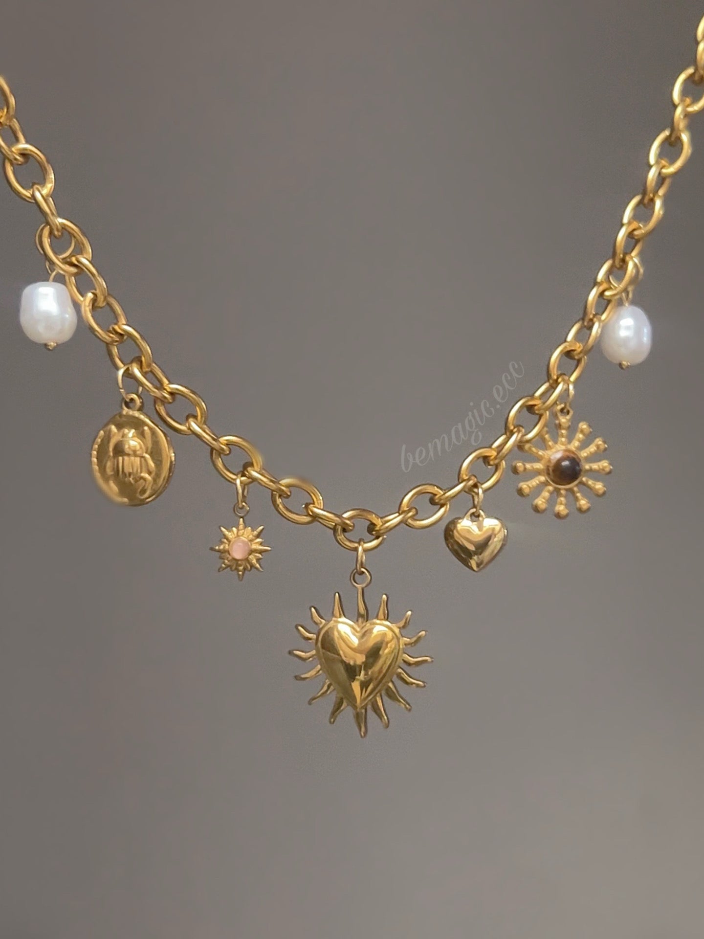 Solar Heart Aurora ☀️💖 (charm necklace)