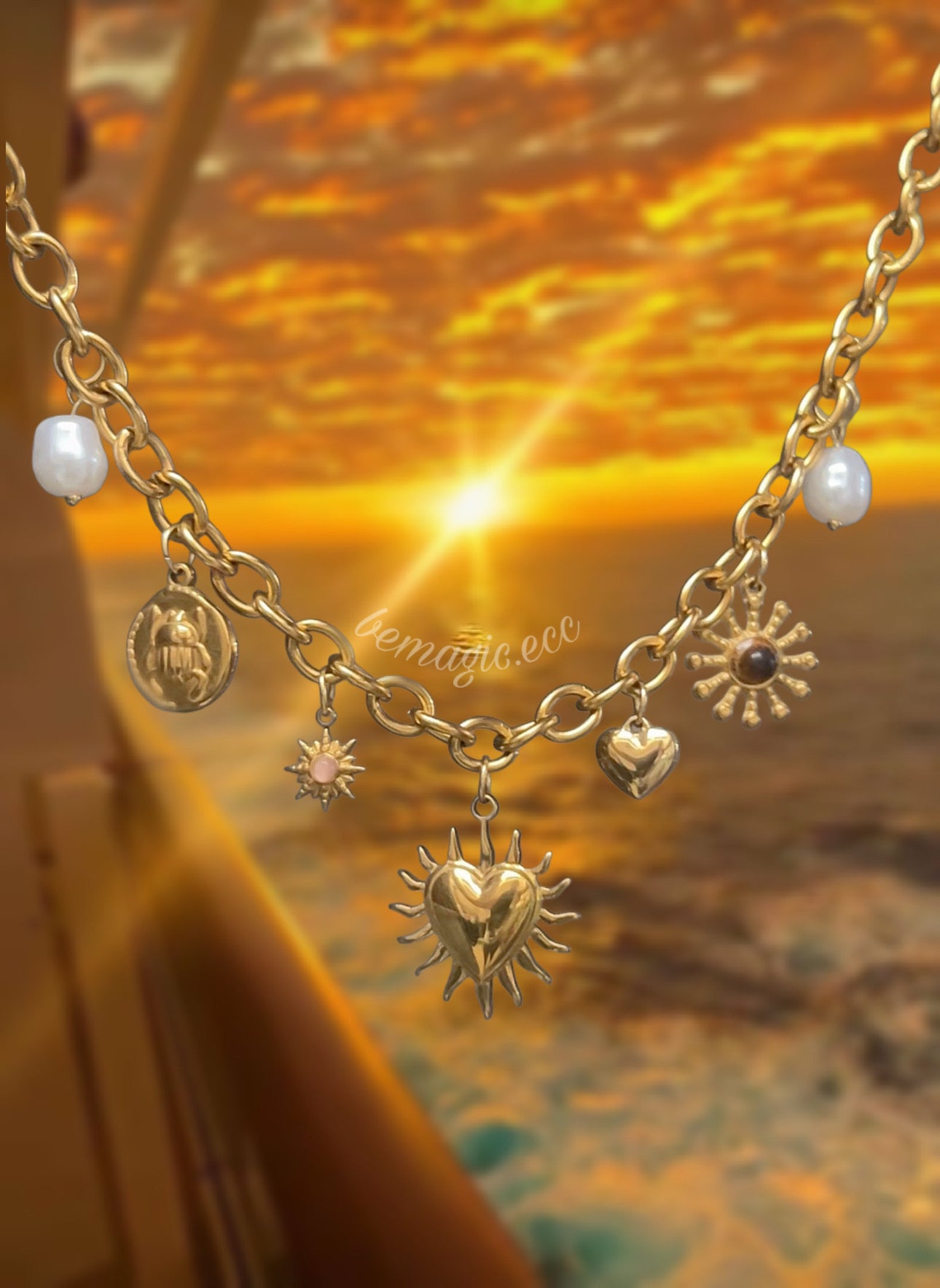 Solar Heart Aurora ☀️💖 (charm necklace)
