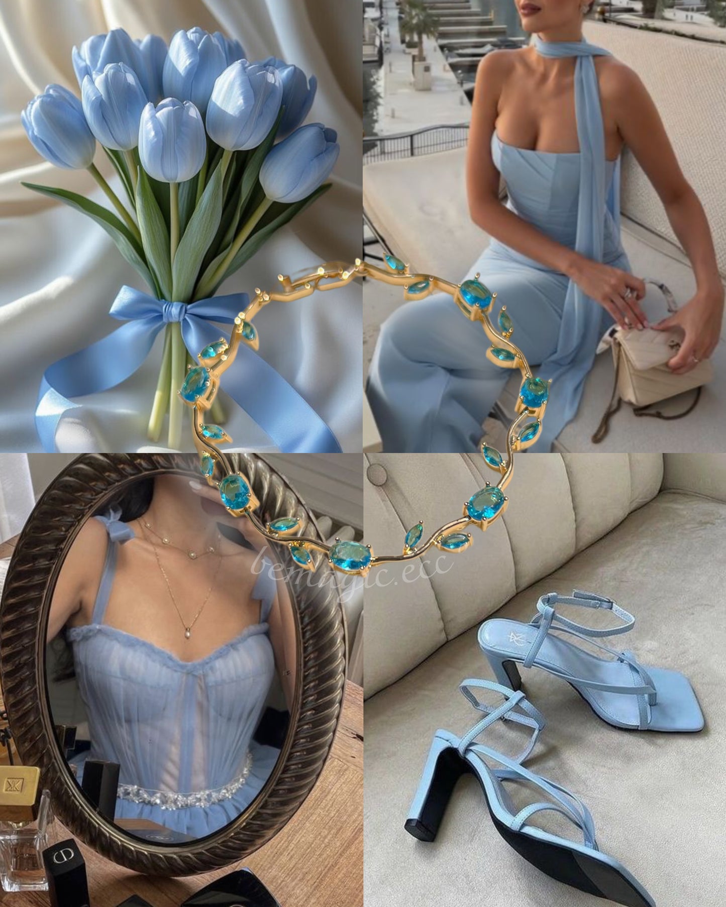 Brazalete de tulipanes Cenicienta 🩵🌷
