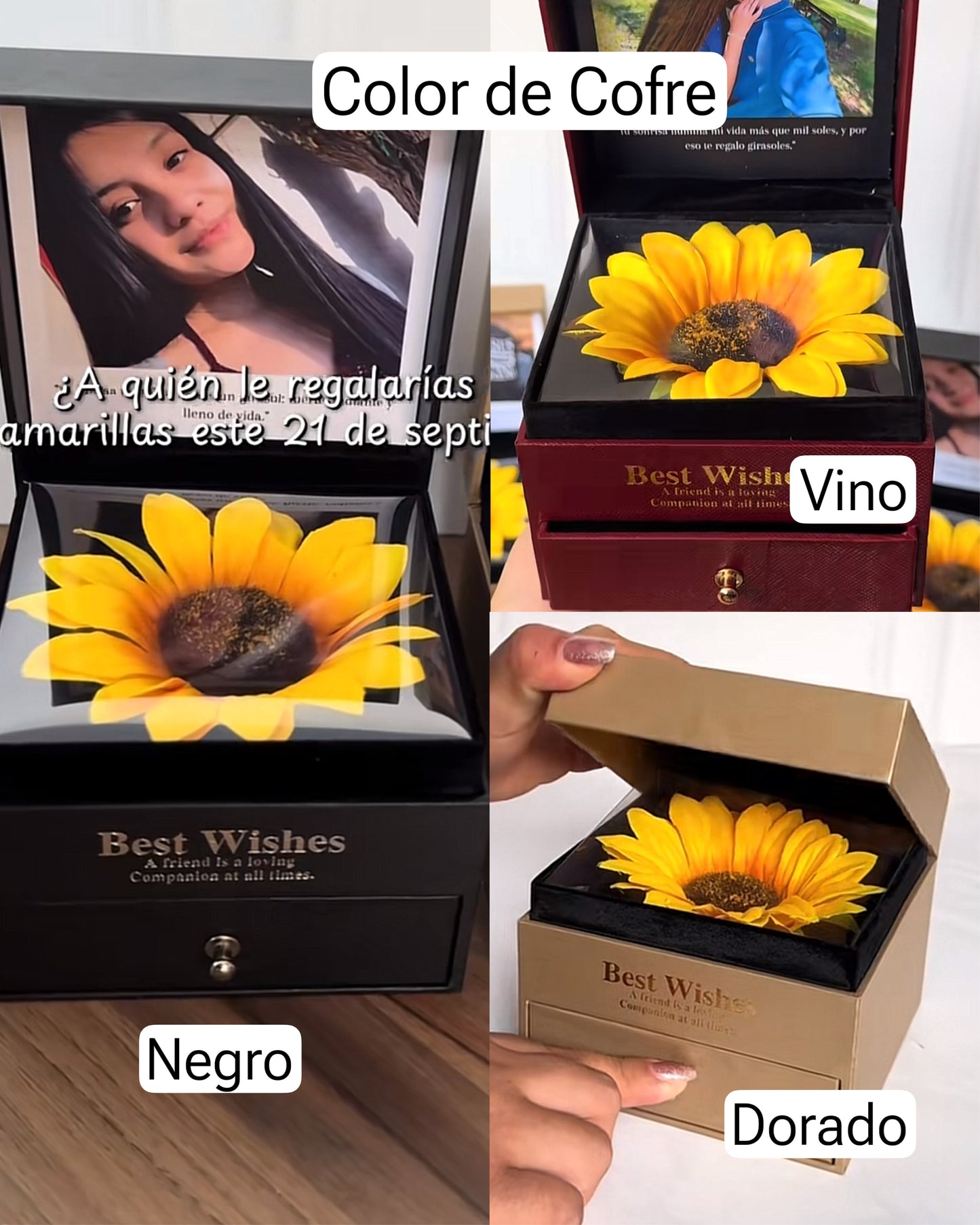 Premium Box Flor Amarilla/ personalizado con fotos 🌻