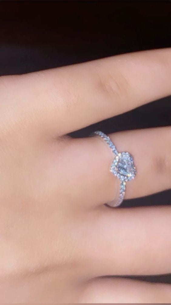 Anillo promesa Cristal corazón ajustable