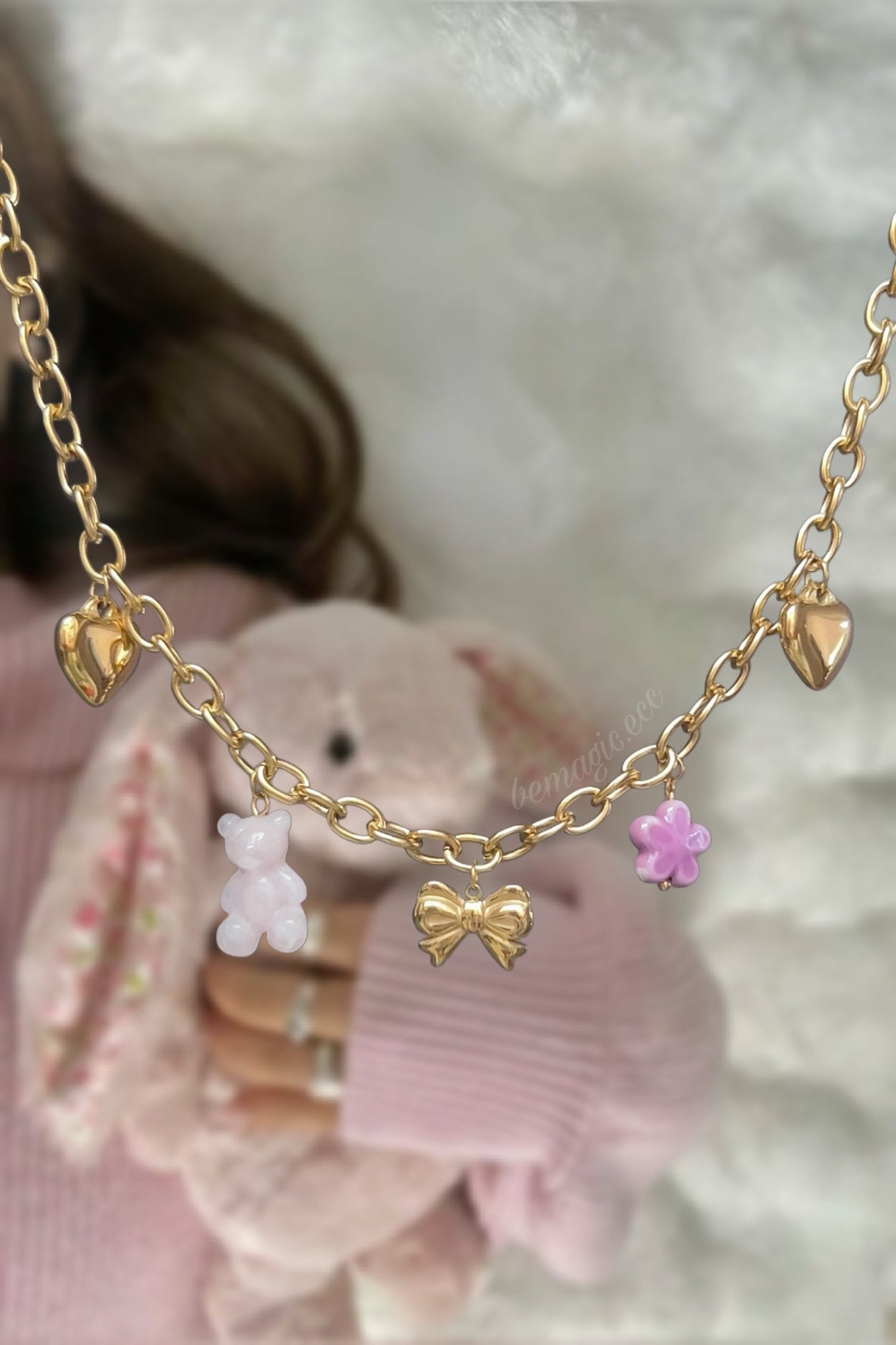 My name is pink 💖🎀🌸 (charm necklace)