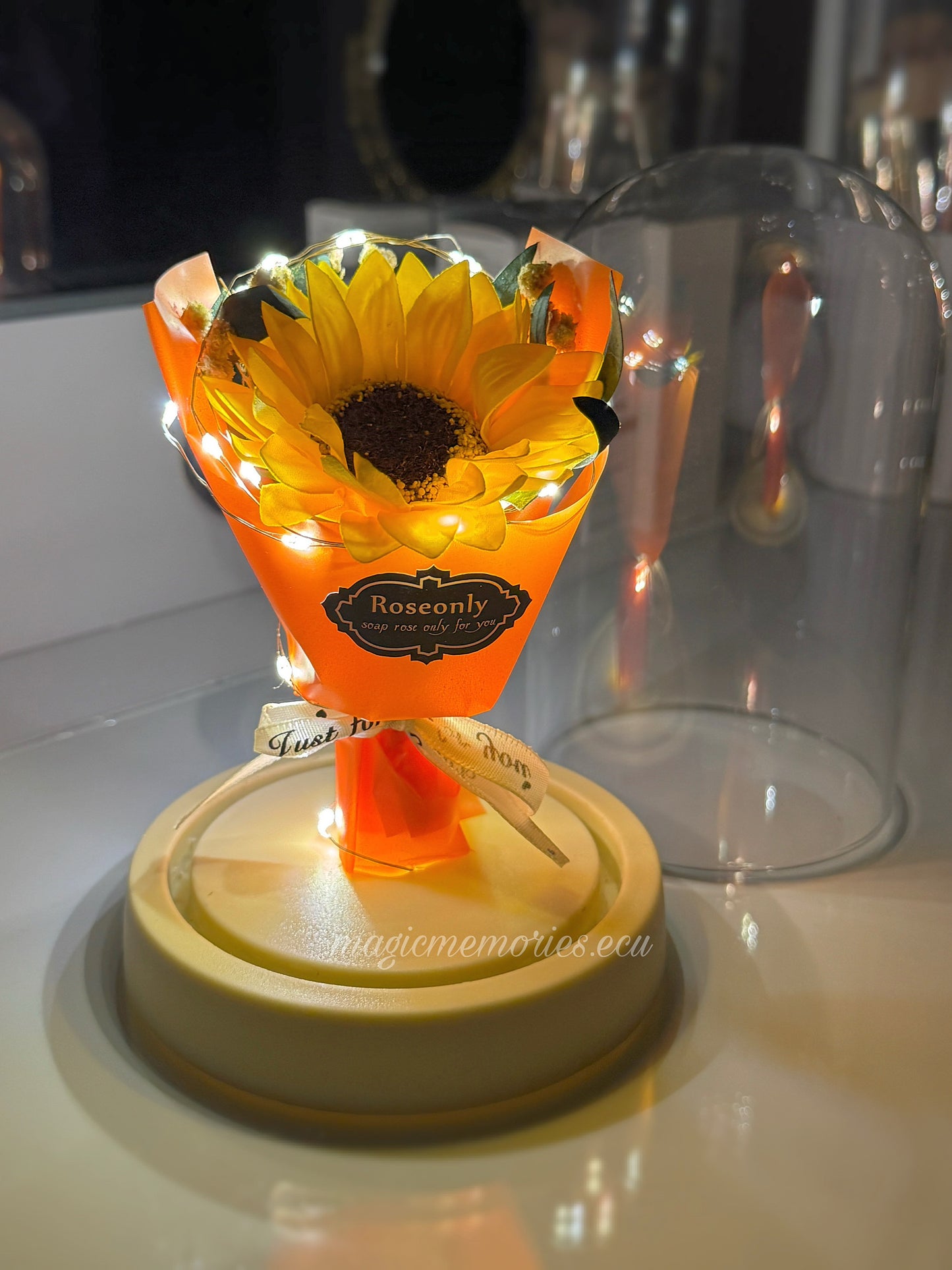 Ramo de Girasol eterno 🌻 lámpara con luces