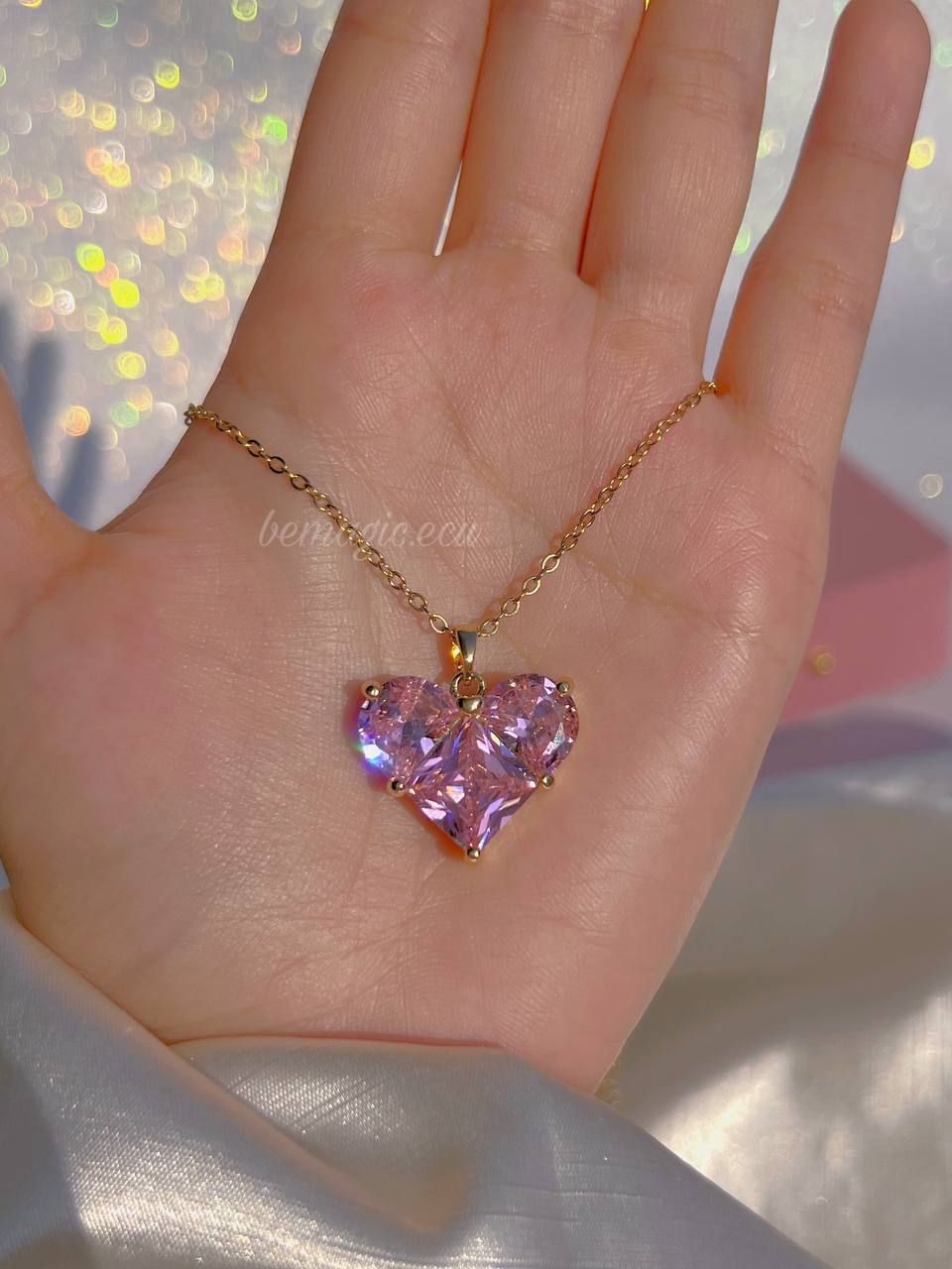 Collar corazón Pink cristal