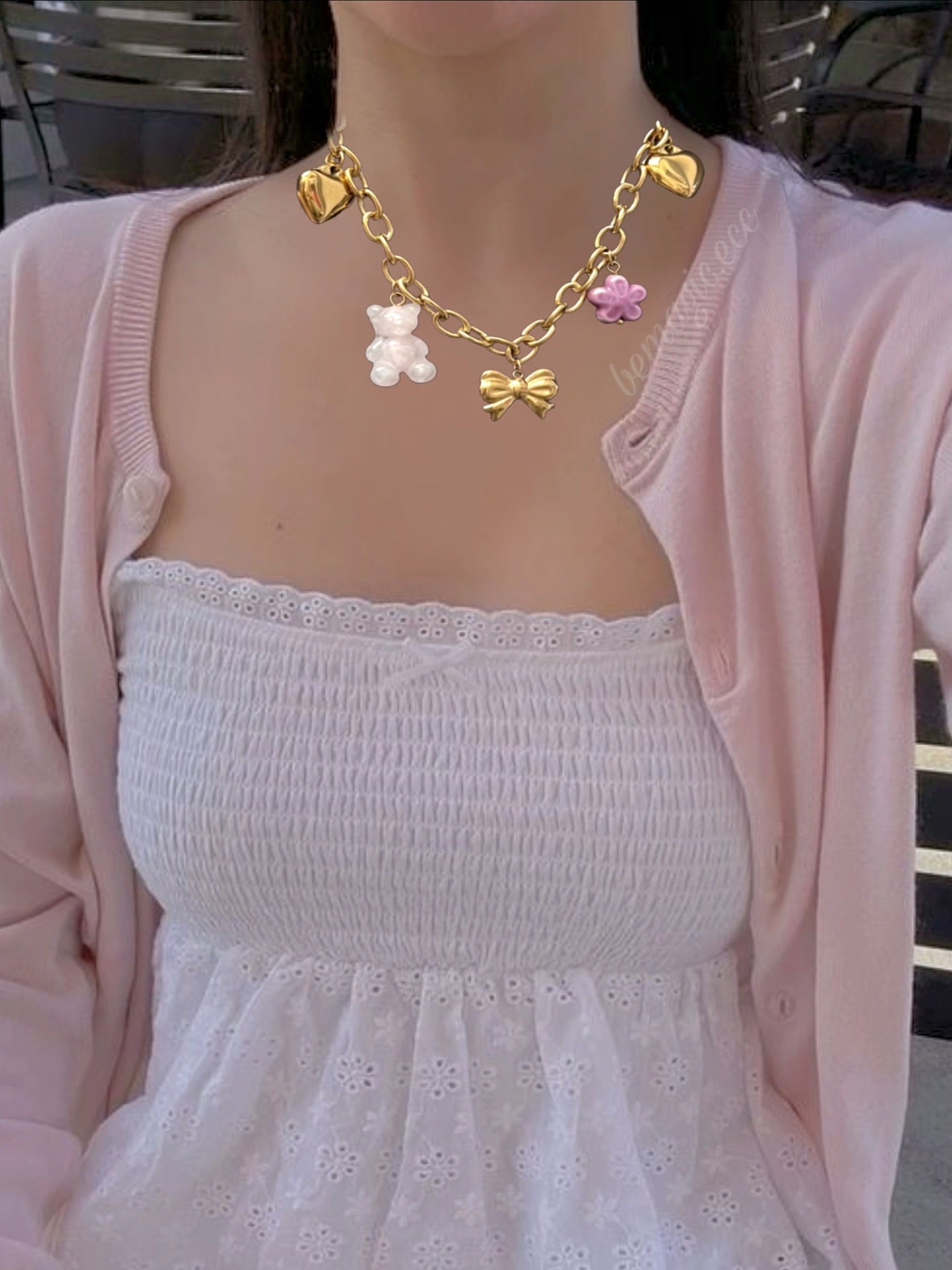 My name is pink 💖🎀🌸 (charm necklace)