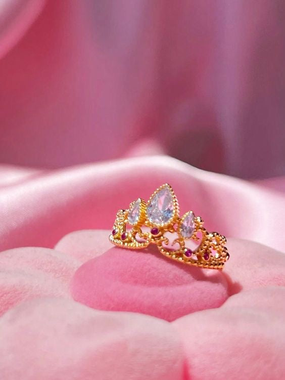 Set anillos promesa Corona Rapunzel 💖