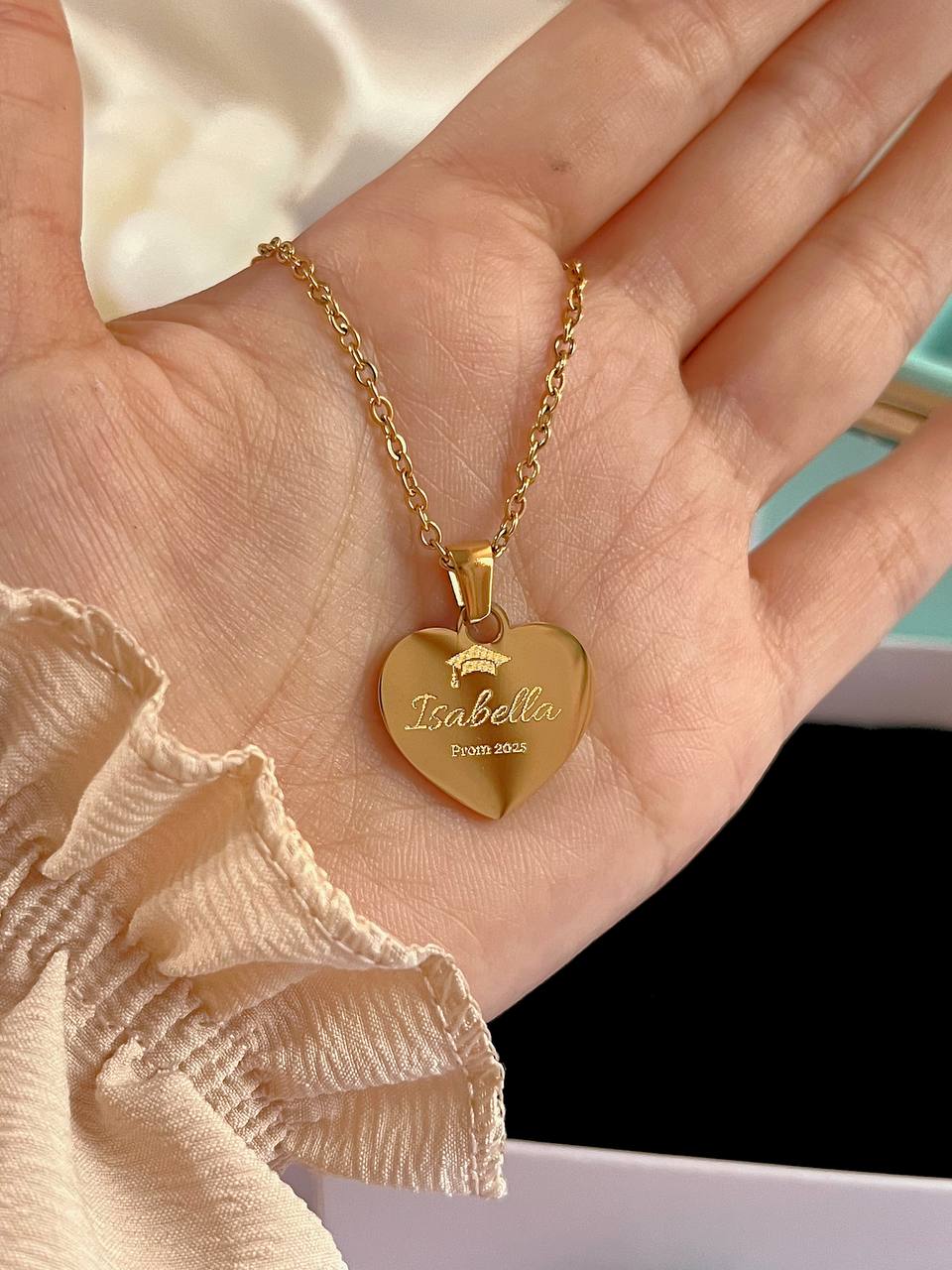 Cadena Graduada más Linda Corazón 20mm Dorado
