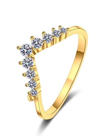 Anillo promesa crown Dorado 💍 Plata 925