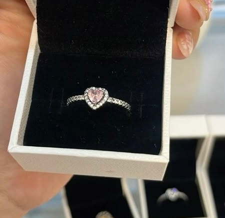 Anillo Pink Heart 💍 Plata 925