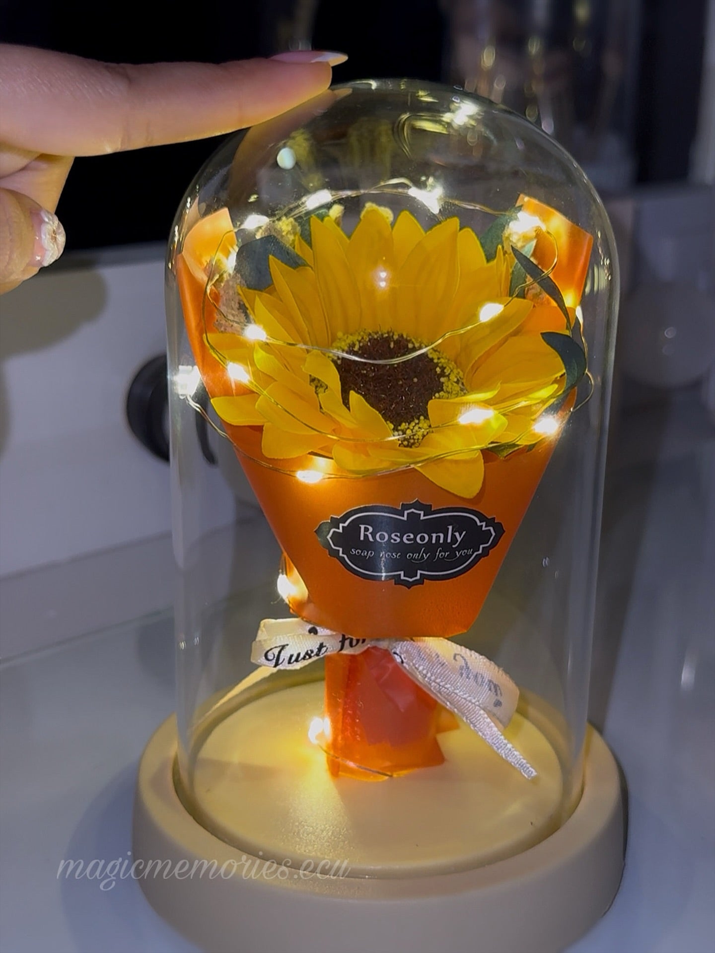 Ramo de Girasol eterno 🌻 lámpara con luces
