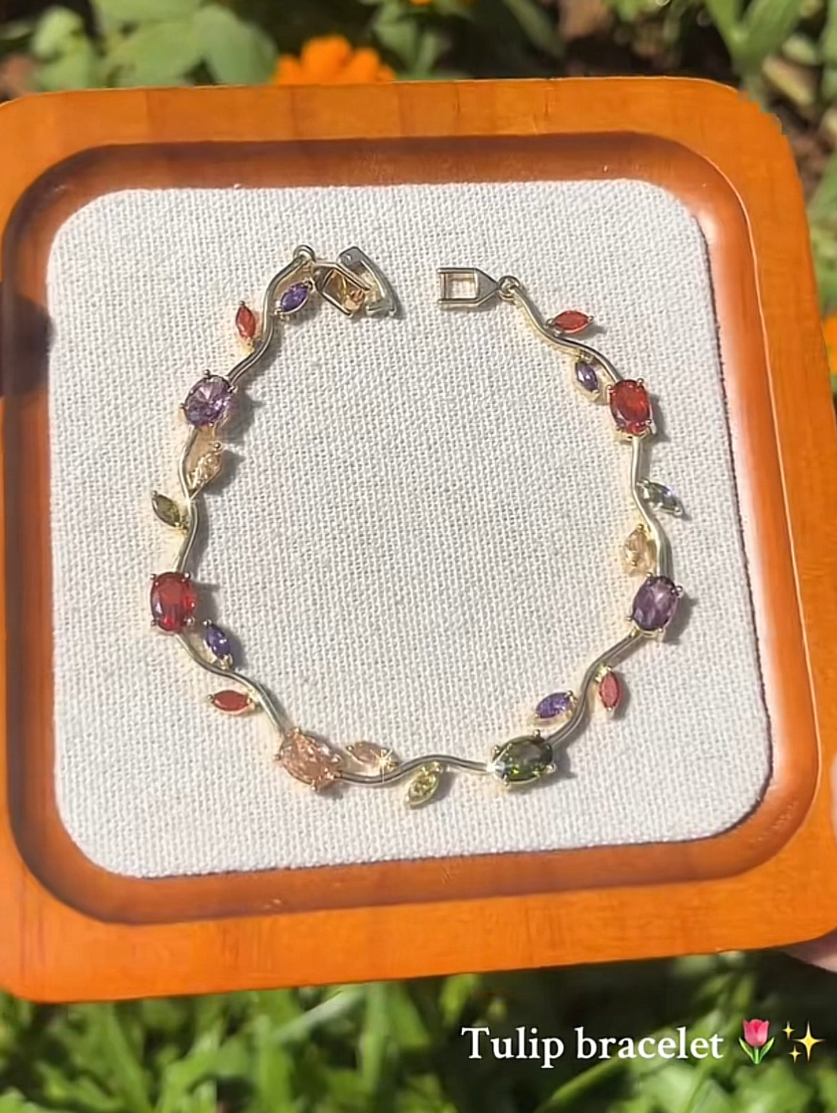 Brazalete jardín de tulipanes multicolor 💕🌷