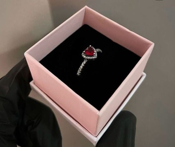 Anillo promesa Heart Red ajustable