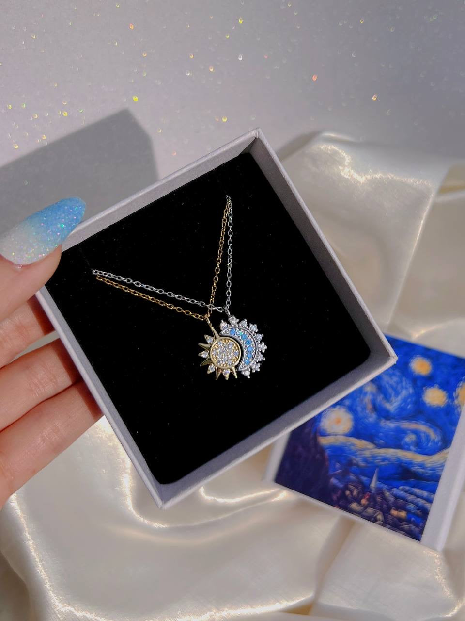 Set cadenas sol y luna (par)🌌