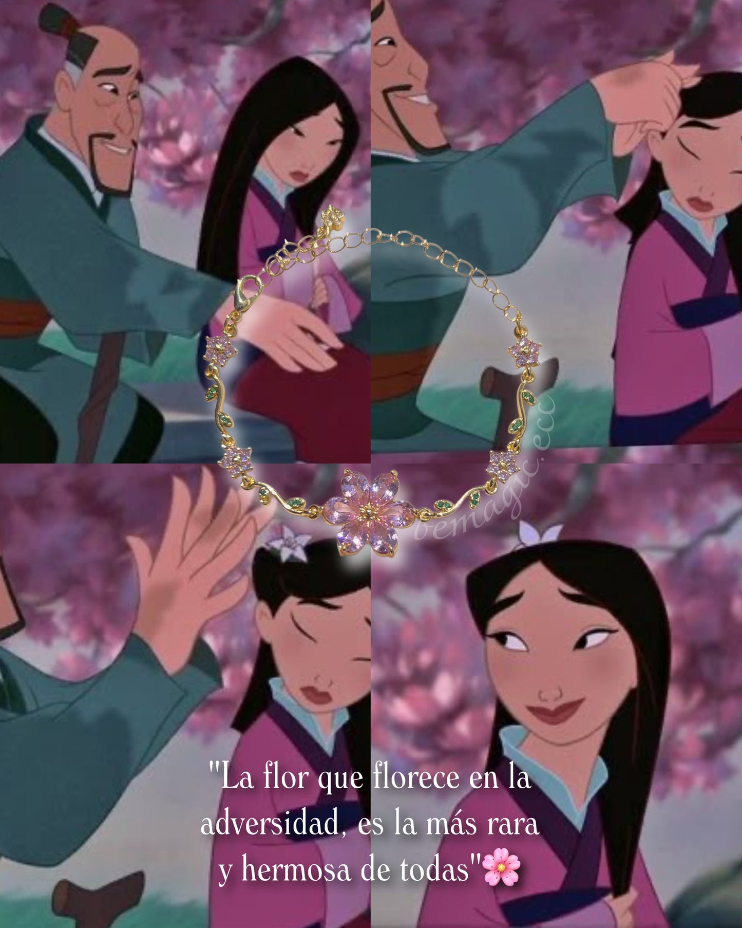 Brazalete floral Mulan 🌸💕