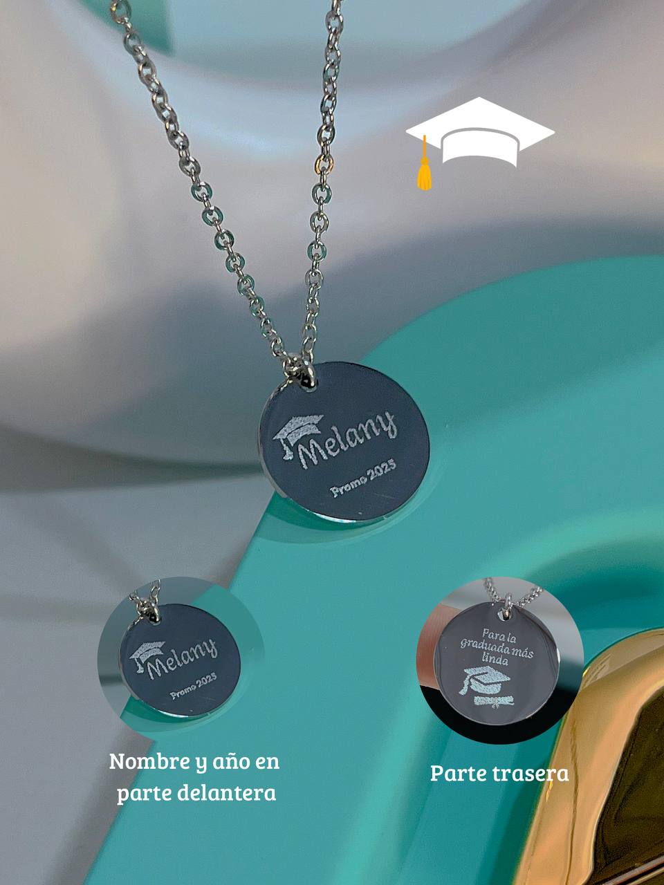 Collar redondo fotograbado graduación 20mm unisex