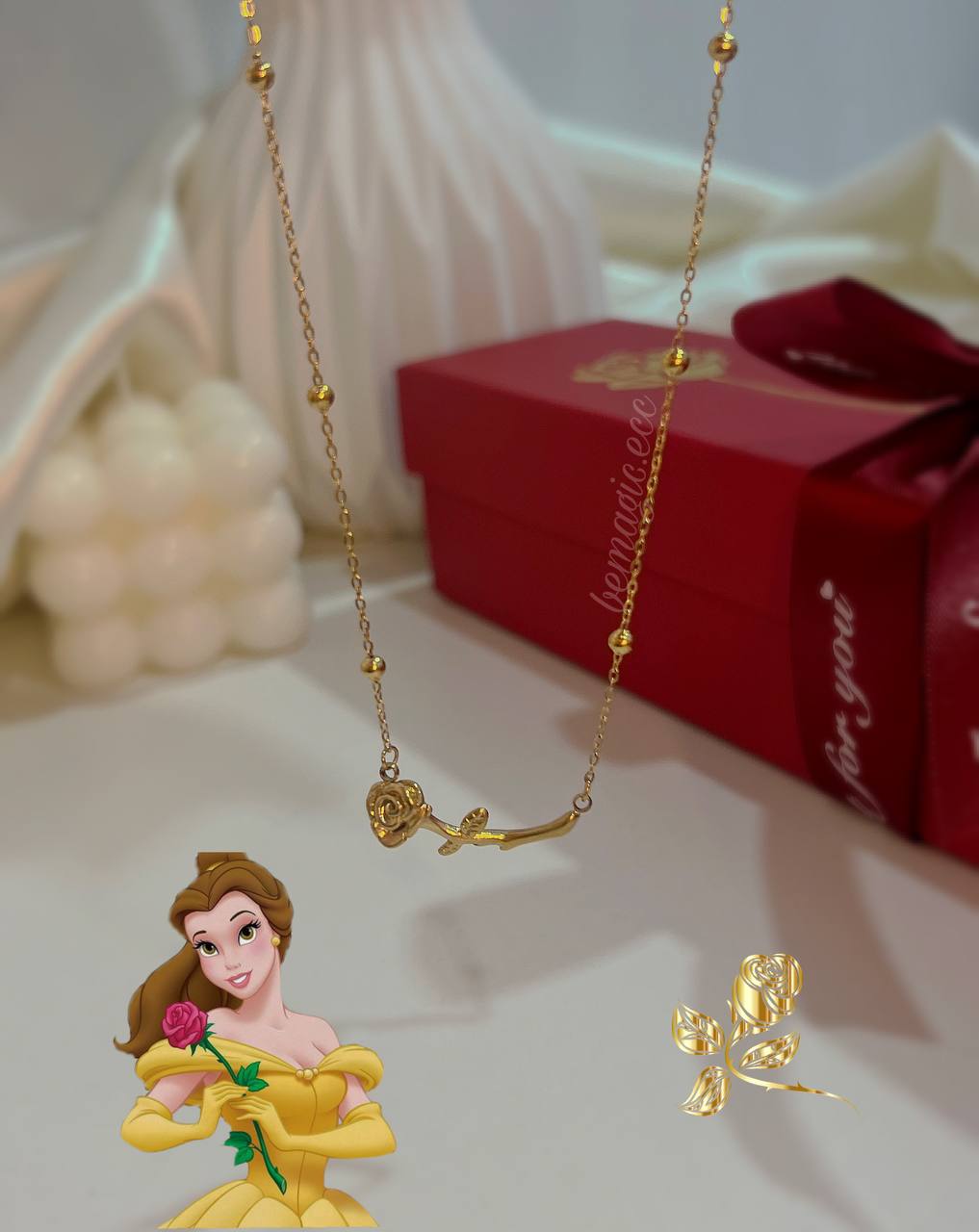 Set Bella y Bestia en cofre de rosa eterna 🌹❤️