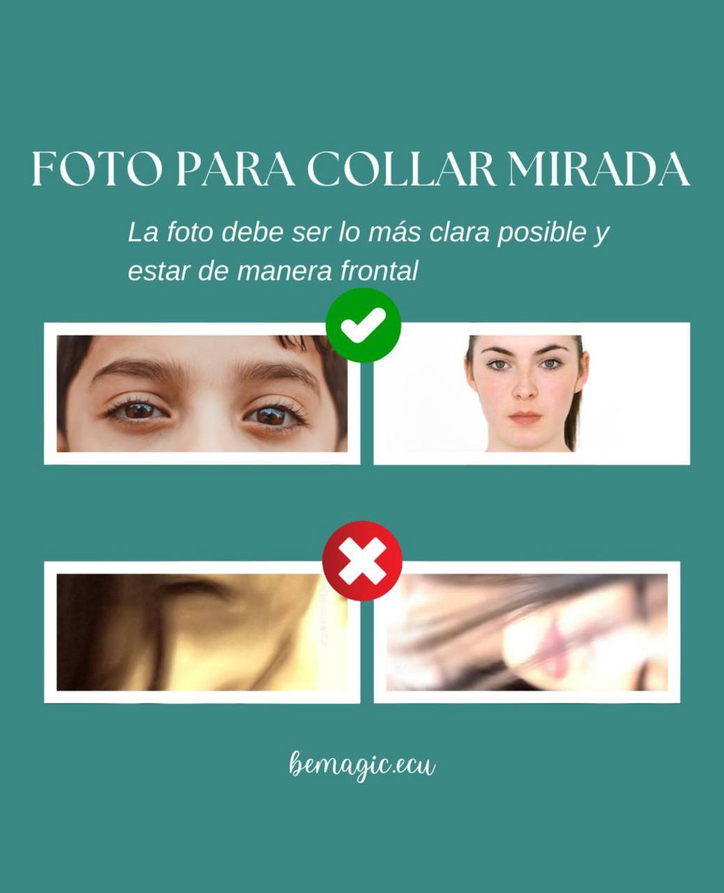 Collar fotograbado con medalla rectangular plateada mirada