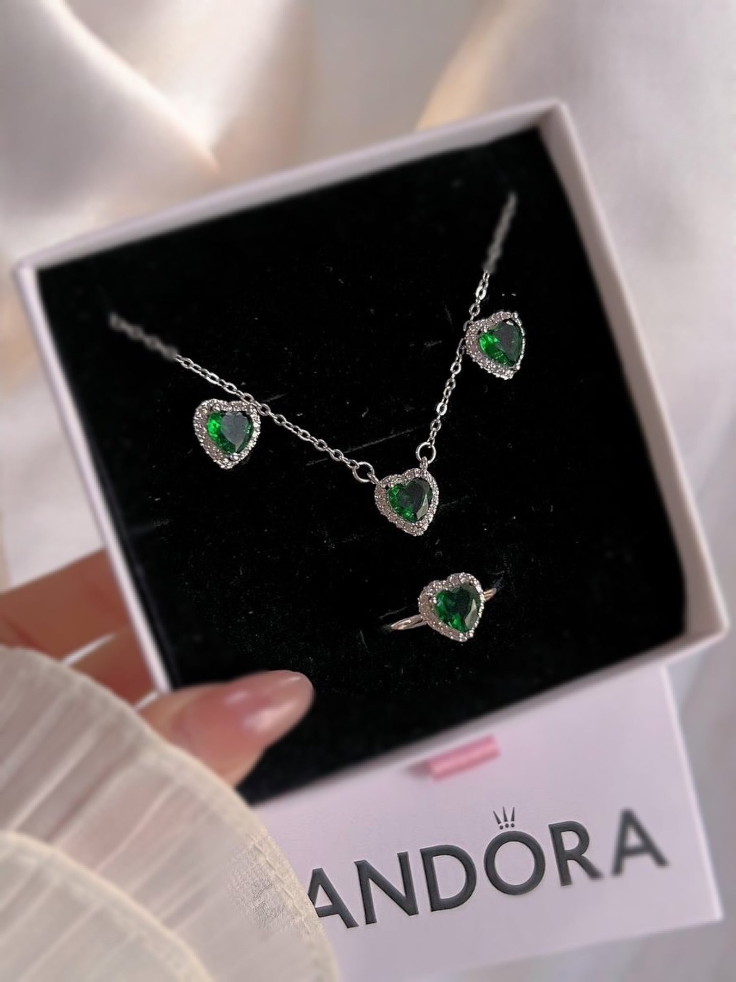 Set verde corazones 🍃💍