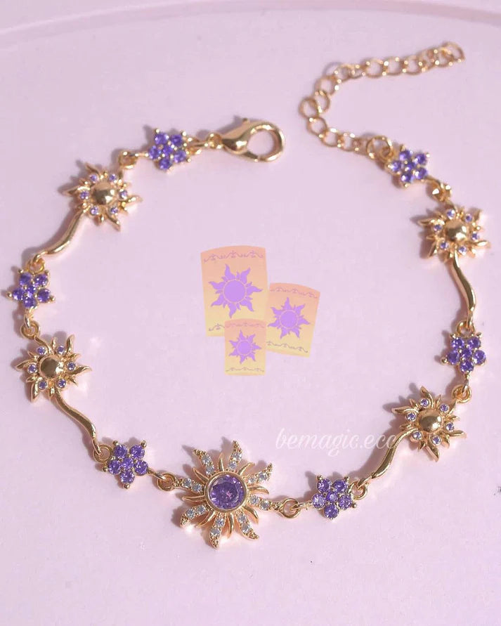 Brazalete Princesa Girasol Morado – Lujo Ligero que Encanta🌟