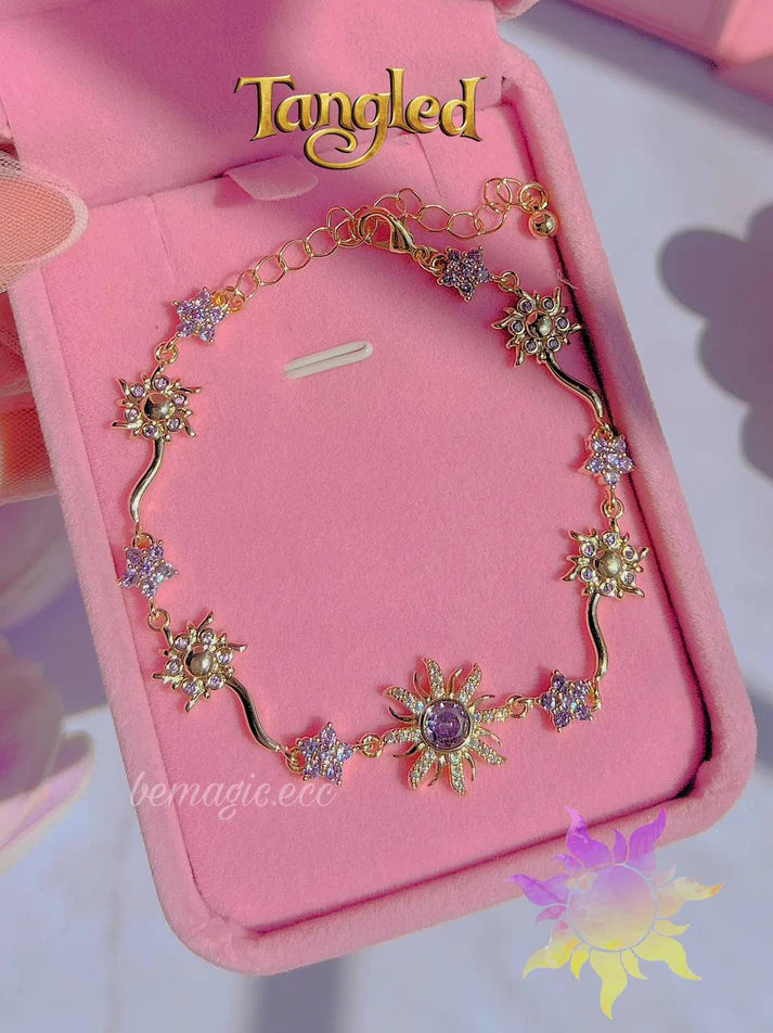 Brazalete Princesa Girasol Morado – Lujo Ligero que Encanta🌟