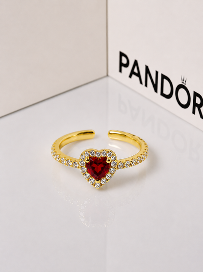 Anillo promesa Heart Red  ajustable