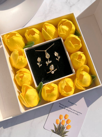 Premium Box Tulipanes Amarillos💛🐝