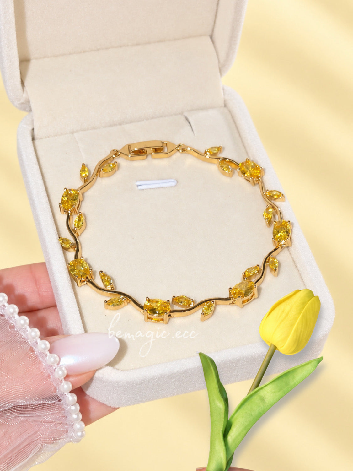 Brazalete tulipanes amarillos 🌷