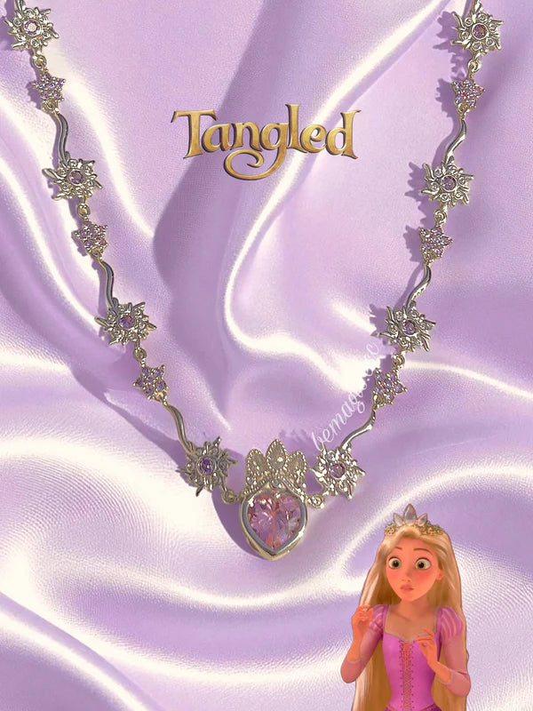 Collar floral inspirado en Rapunzel👑💜🌸