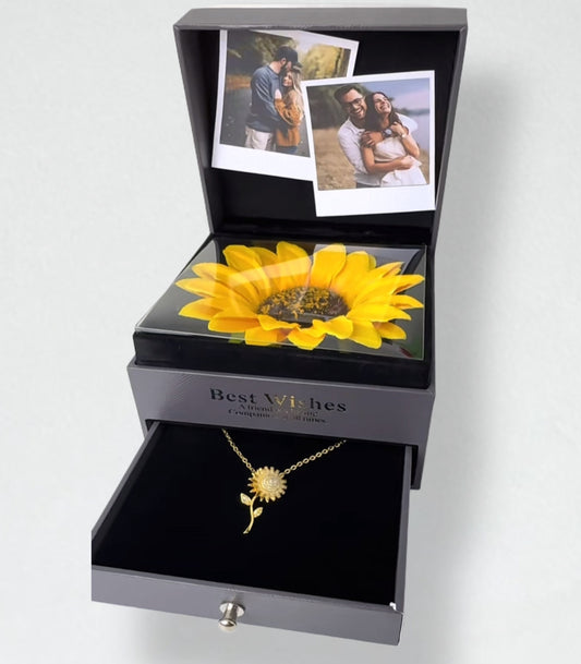 Premium Box Flor Amarilla/ personalizado con fotos 🌻