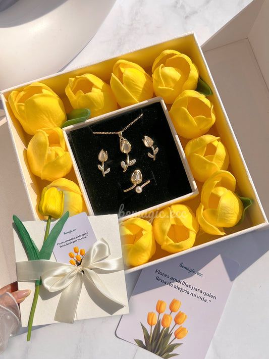 Premium Box Tulipanes Amarillos💛🐝