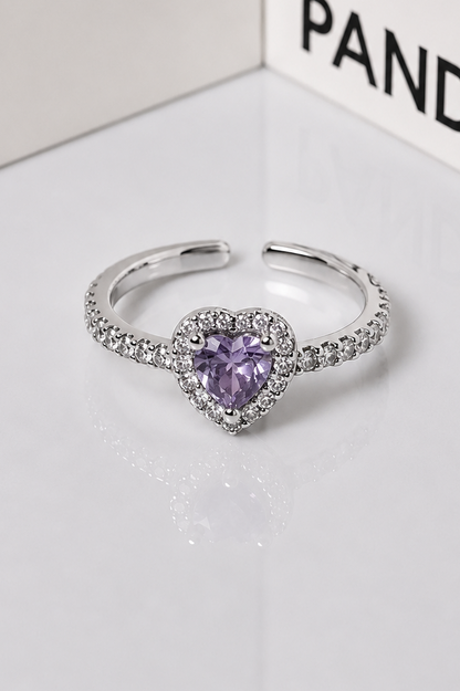 Anillo promesa  Corazón Lila 💜 ajustable
