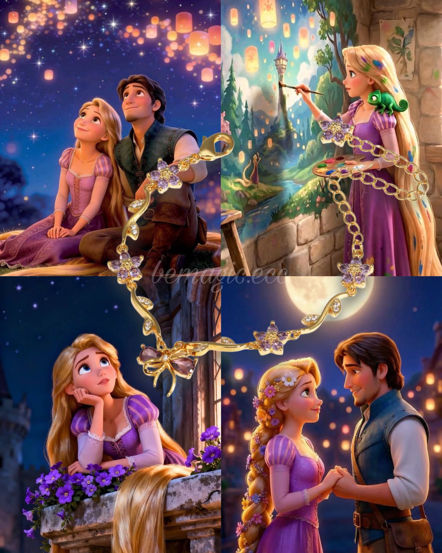 Brazalete lazo Rapunzel 💜🎀