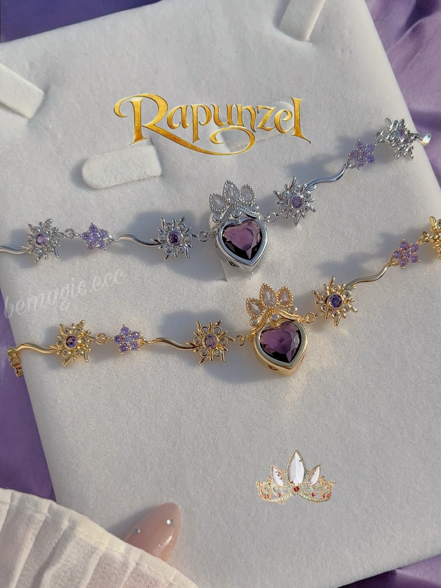Collar Floral Corona de Rapunzel Morado  🌸💜