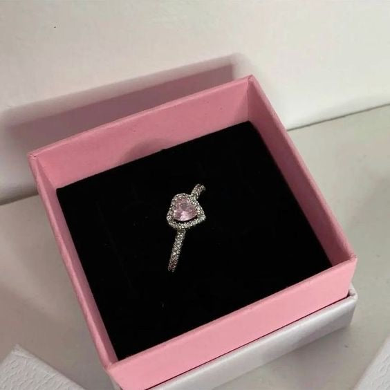 Anillo promesa Heart Pink ajustable