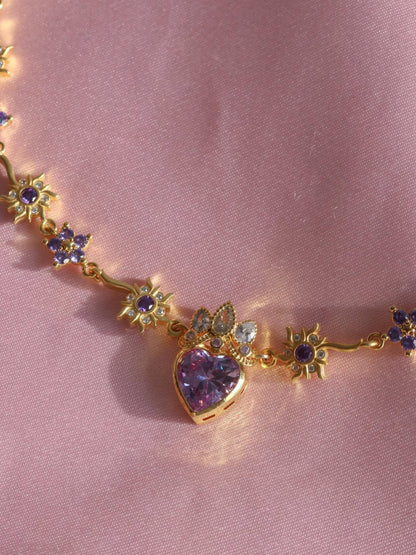Collar Floral Corona de Rapunzel Morado  🌸💜