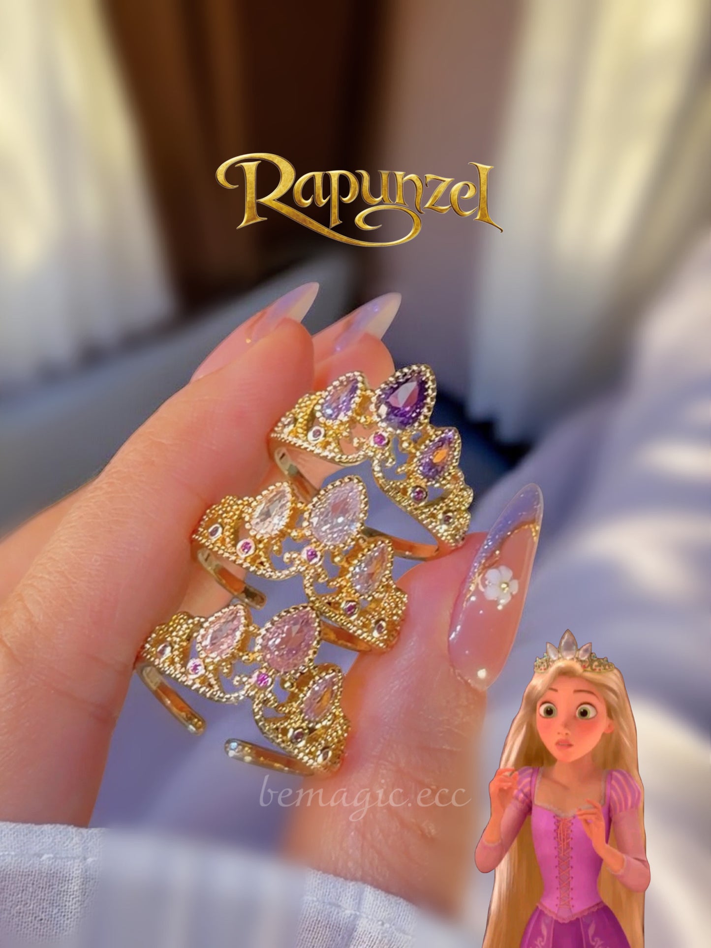 Anillo promesa Rapunzel + cofre tulipán eterno 🌷💕