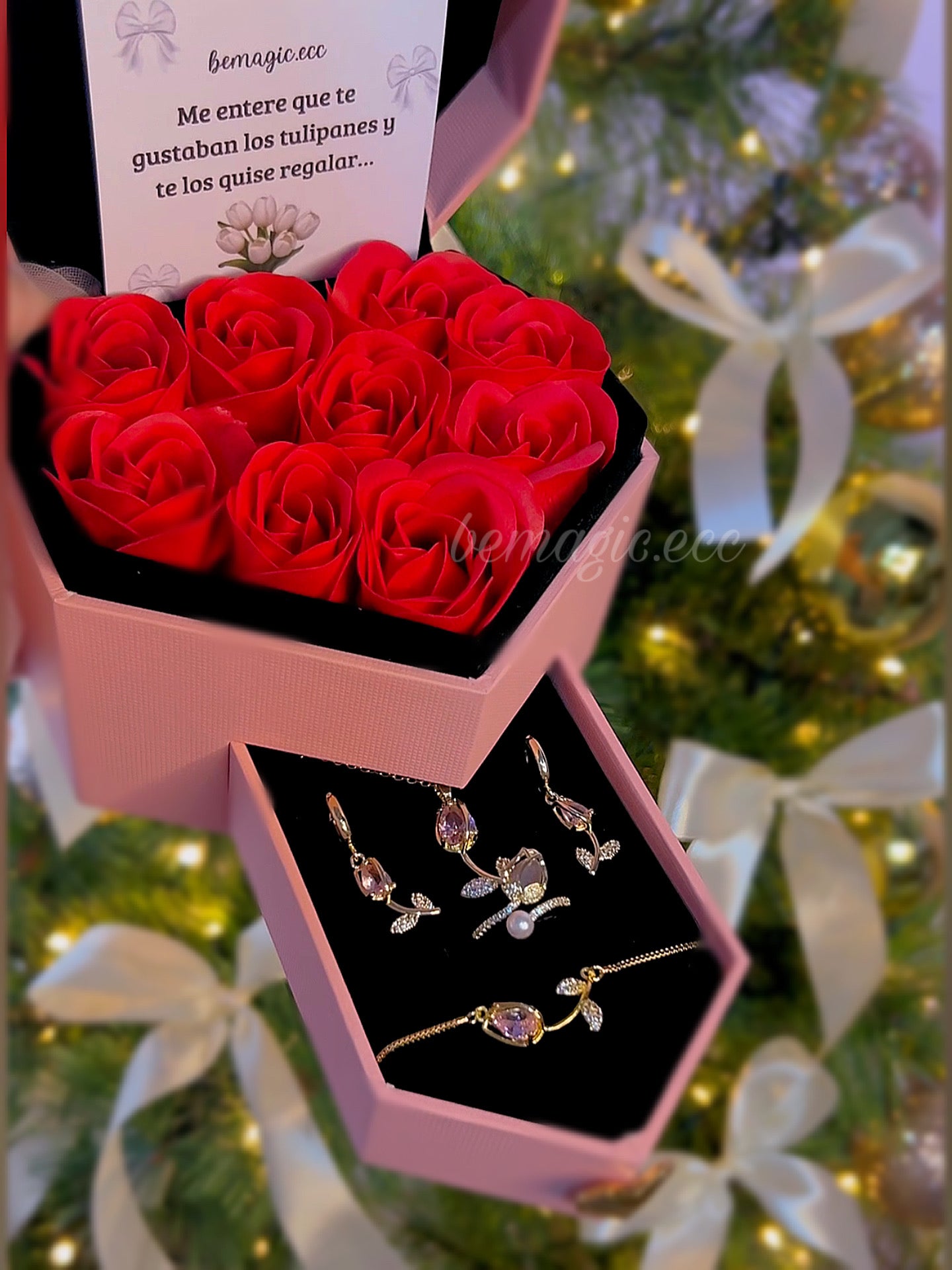 Set tulipanes en cofre 🌷💖