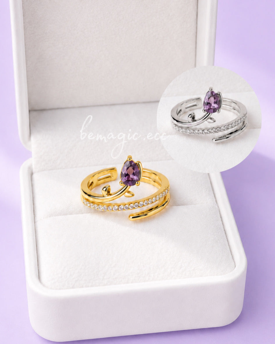 Anillo Tulipán Lila 💜💍🌷