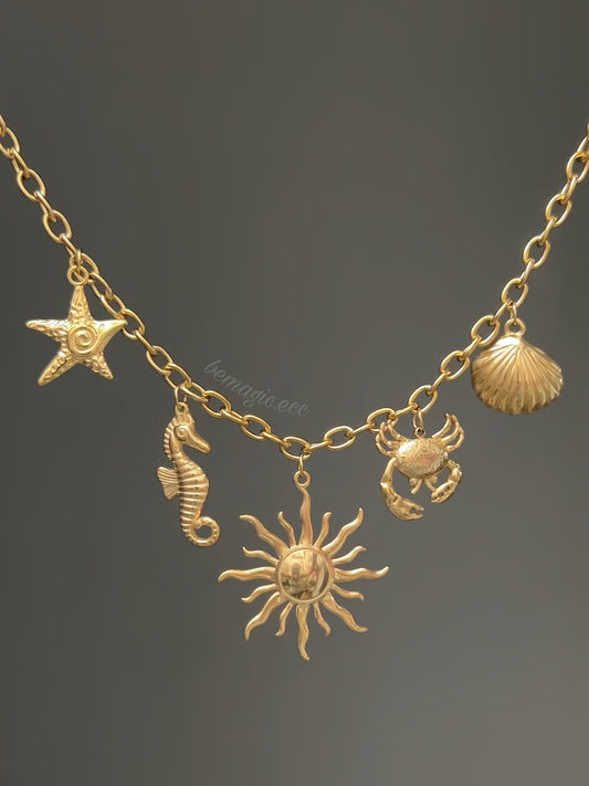 Shells Summer necklace , collar con dijes ☀️🐚🦀