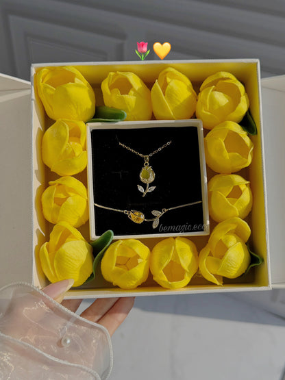 Tulipanes eternos por bonita 💛🌷 premium box