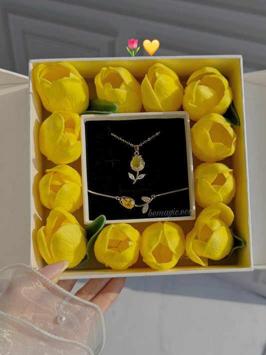 Tulipanes eternos por bonita 💛🌷 premium box