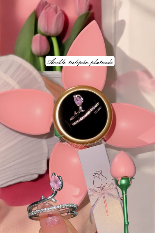 Anillo promesa + cofre de tulipán eterno 💍💖🌷