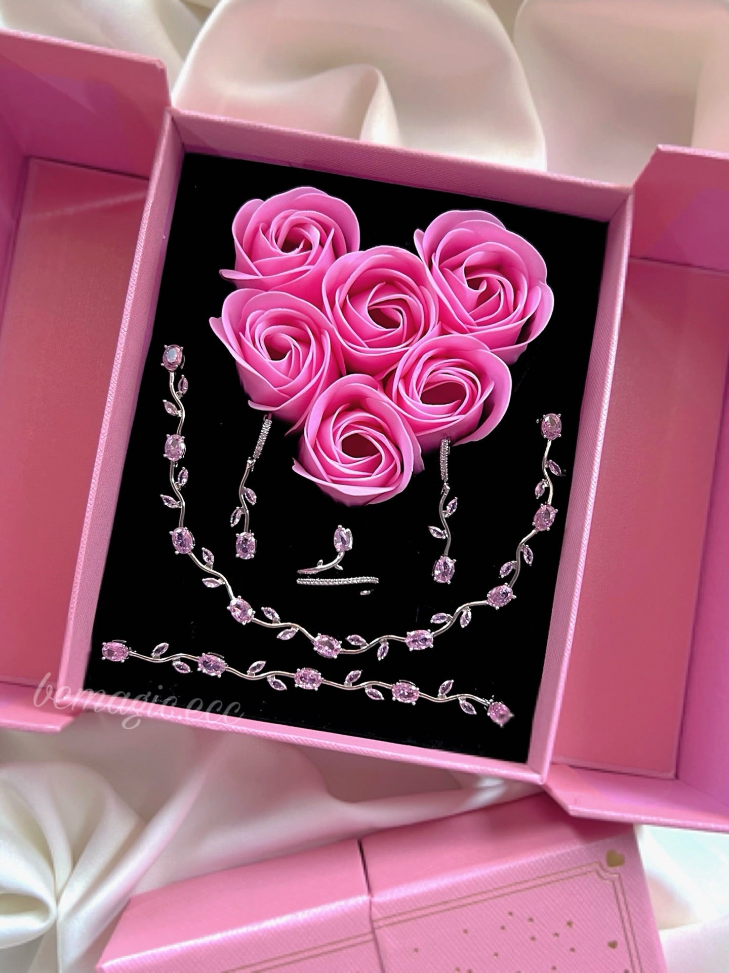 Tulips for her 🌷 Set Rosado y Plateado