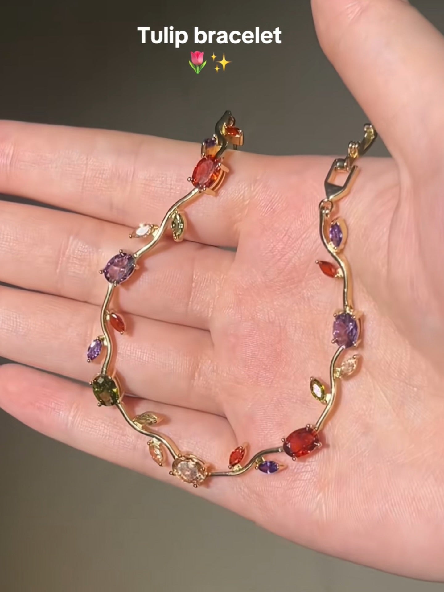 Brazalete jardín de tulipanes multicolor 💕🌷