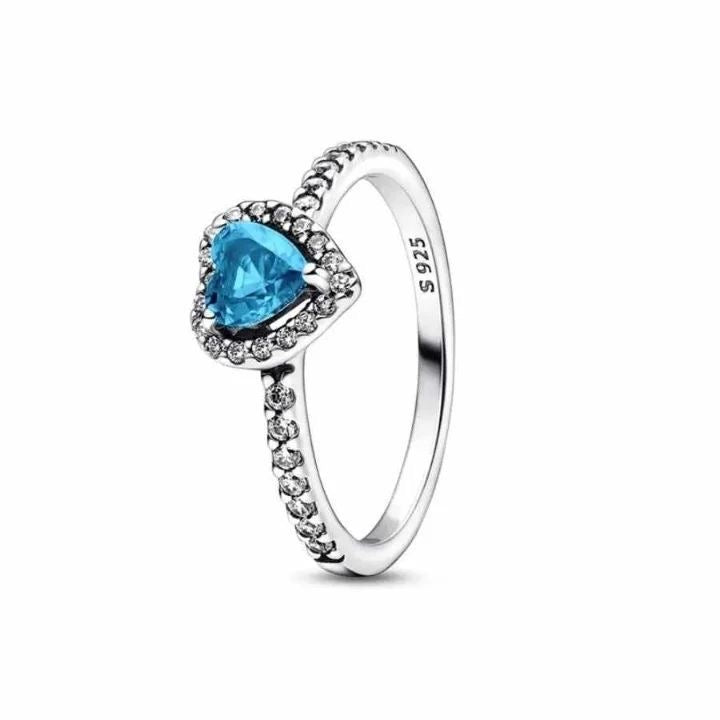 Anillo Corazón celeste🩵 Plata 925