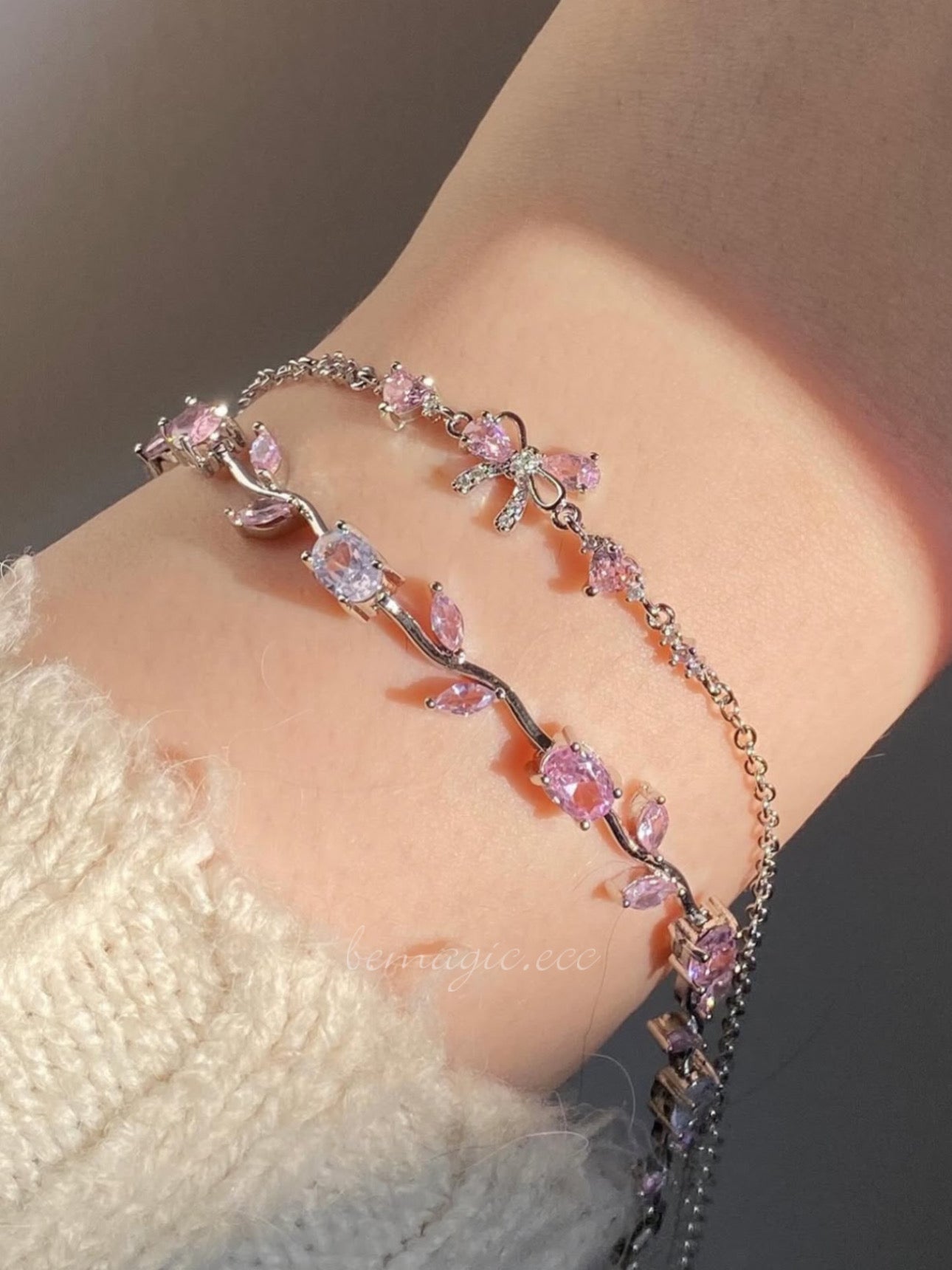 Dúo Brazaletes Lazo y tulipanes 🎀🌷