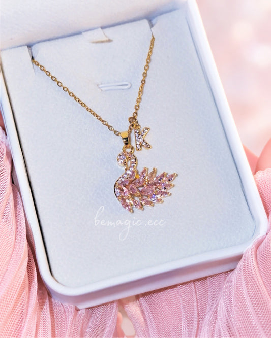 Collar Cisne e inicial 🦢💗