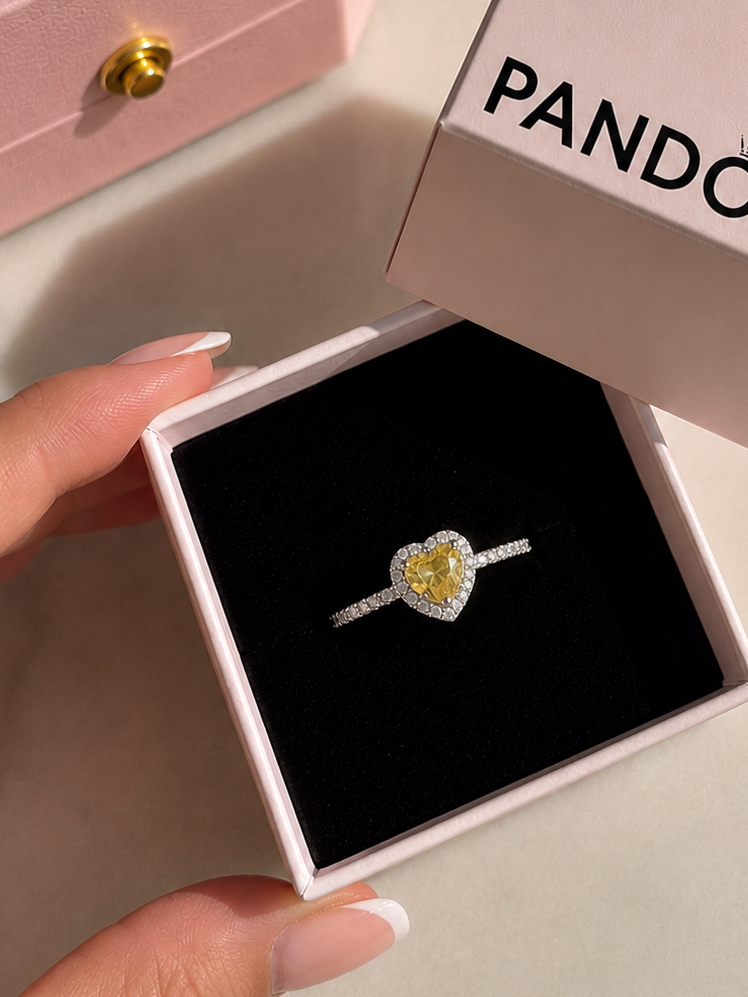 Anillo promesa ajustable corazón amarillo 💛