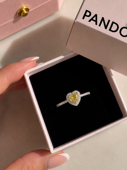 Anillo promesa ajustable corazón amarillo 💛